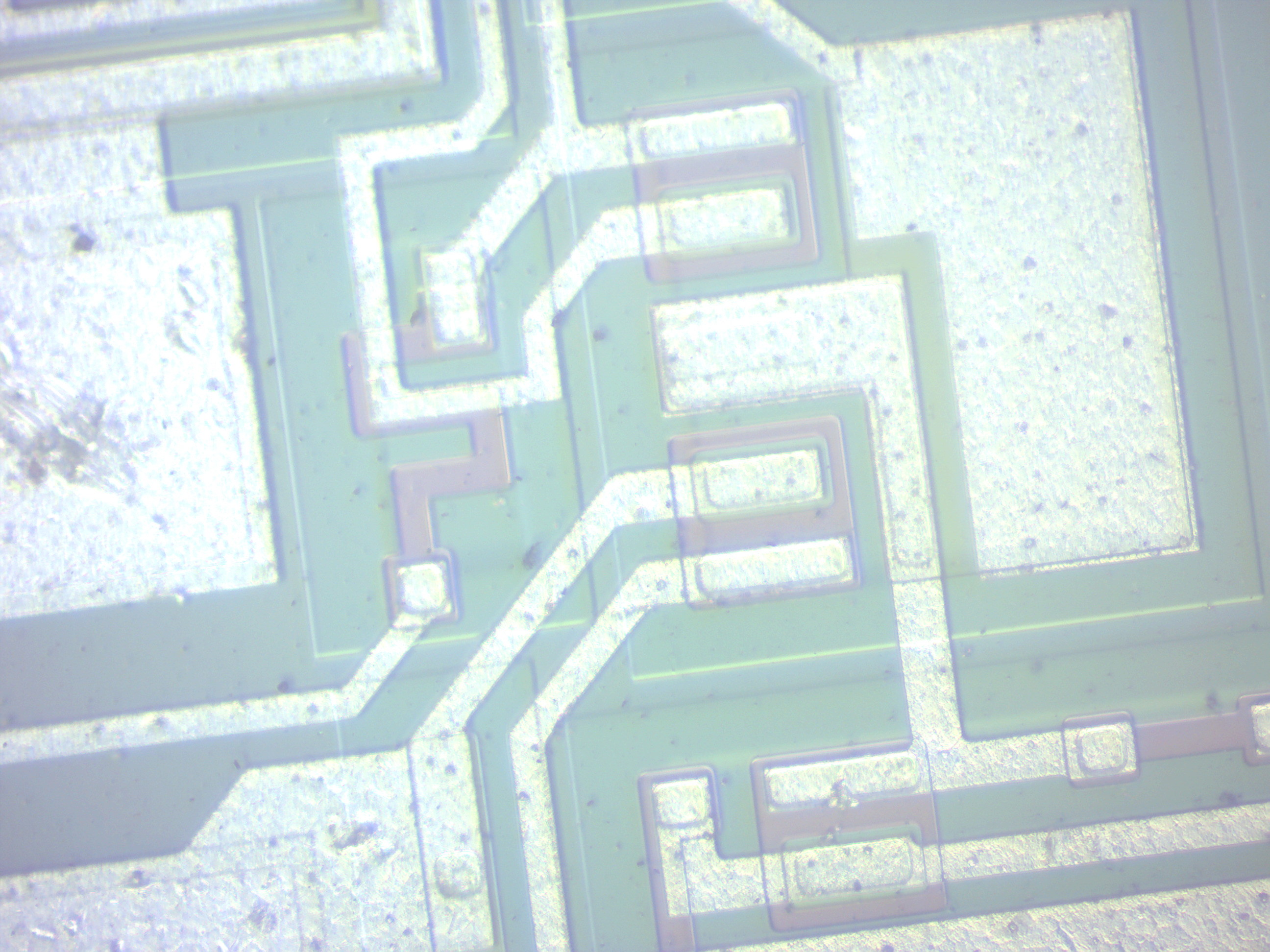 Close-up view of an electronic chip.